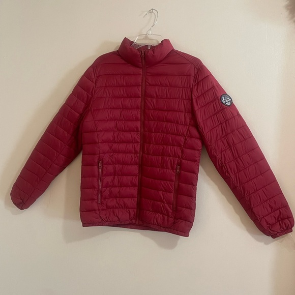 Men's Red Puffer Jacket - Picture 2 of 13